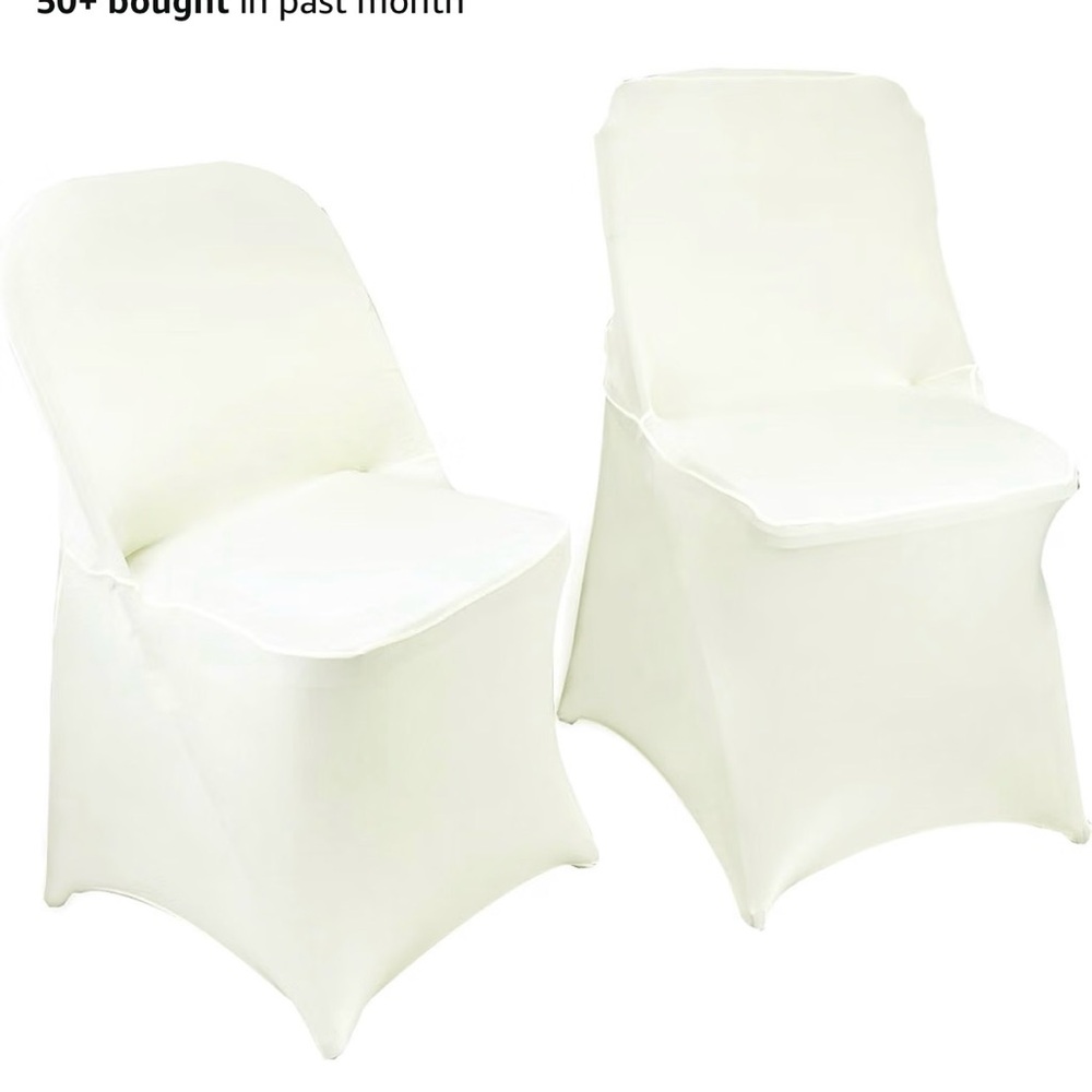New in Box Ivory Stretch Fitted Chair Covers - Elegant Event Slipcovers 10 pack